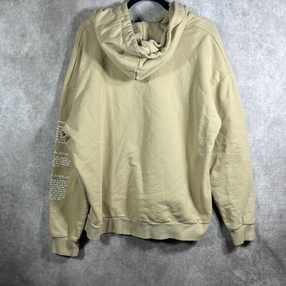 Saint Kaizen Hoodie Sweatshirt Mens Size 2XL Tan Bible Verses Logo Graphic Print - Picture 9 of 14